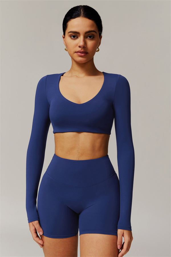 The Delicate Long Sleeve T-shirt Shorts 2-Piece Set Navy