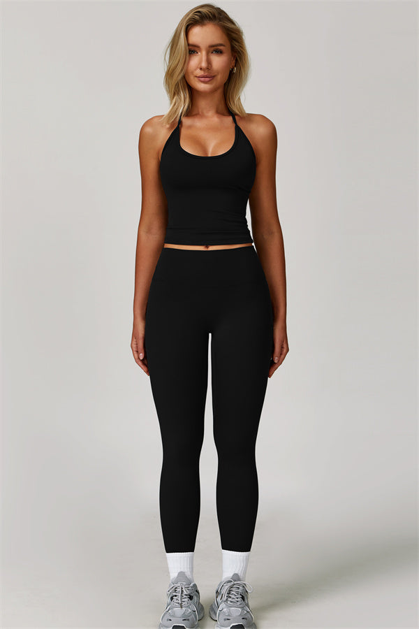 The Refresh Halter Crop Top Leggings 2-Piece Set