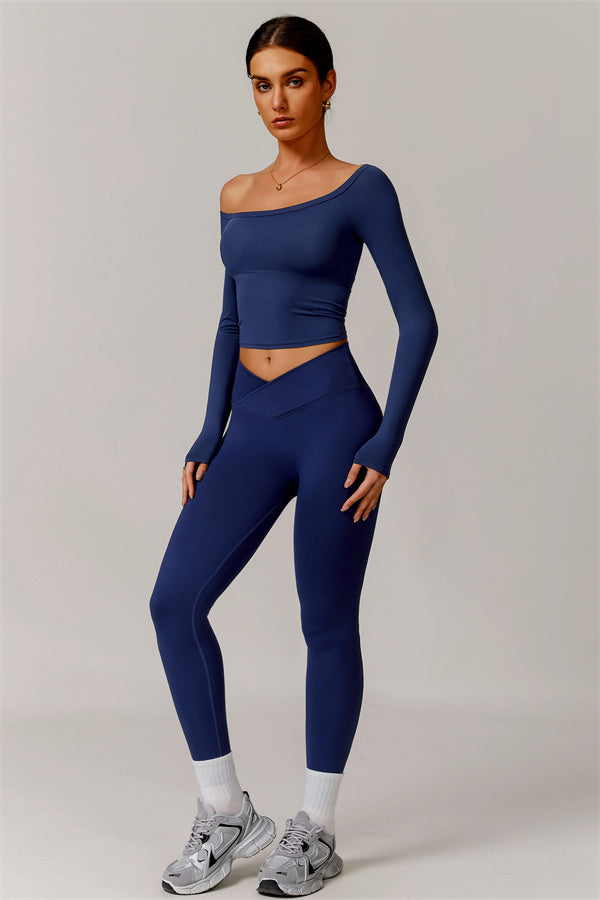 The Vivid Long Sleeve Crop Top Leggings 2-Piece Set