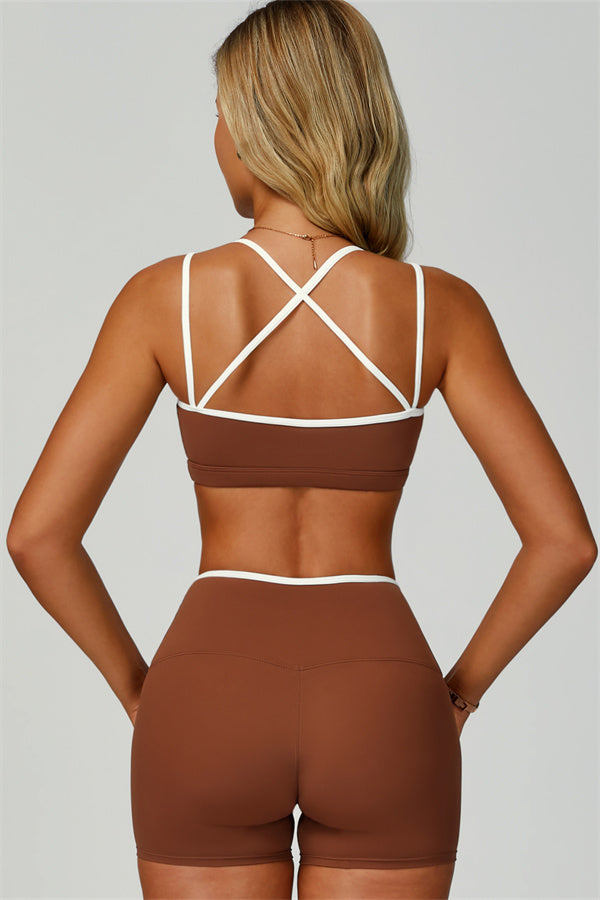 The Quest Sports Bra Shorts 2-Piece Set Walnut