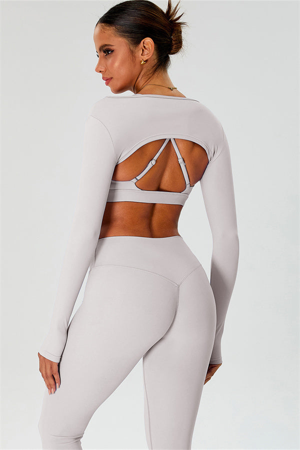 The Ember Sports Bra Crop Top Leggings 3-Piece Set