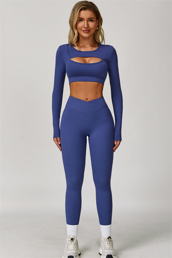 The Lavish Long Sleeve Cut-out Crop Top