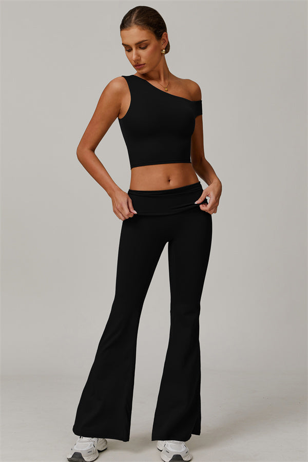 The Pearl Crop Top Flared Leggings 2-Piece Set