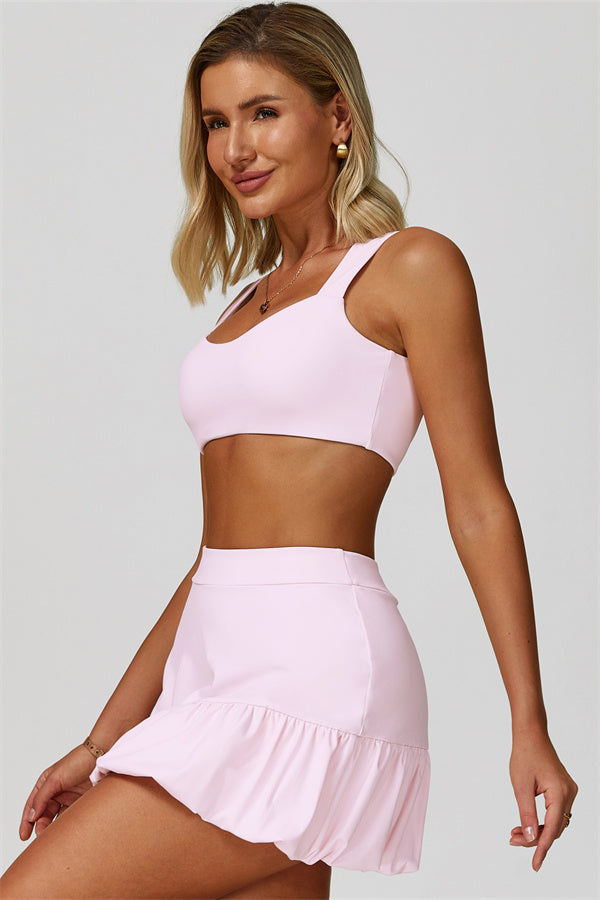 The Luster Sports Bra Tennis Skirt 2-Piece Set