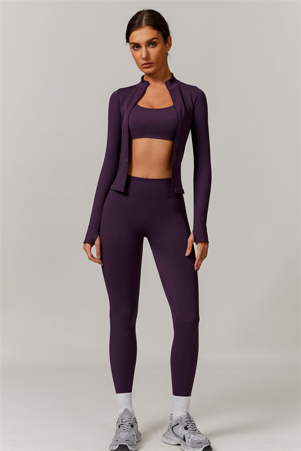 The Nova Luxe Jacket Sports Bra Leggings 3-Piece Set