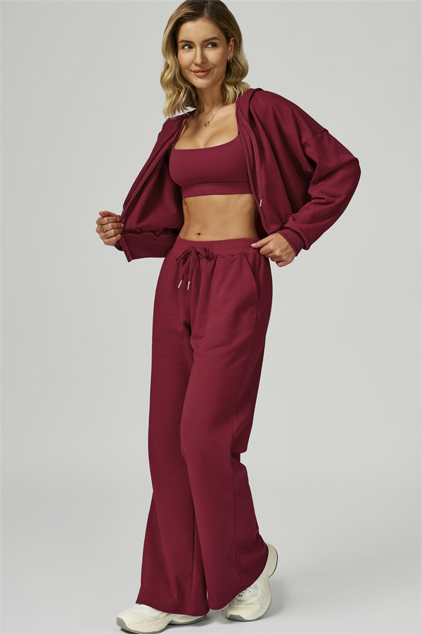 The FlexFit Crop Hoodie Pants 2-Piece Set