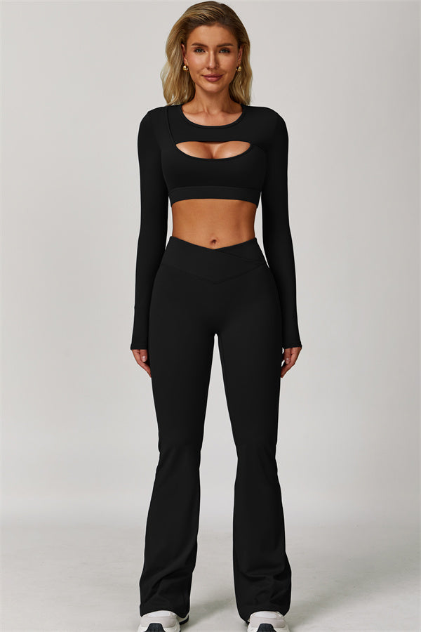 The Lavish Long Sleeve Cut-out Crop Top