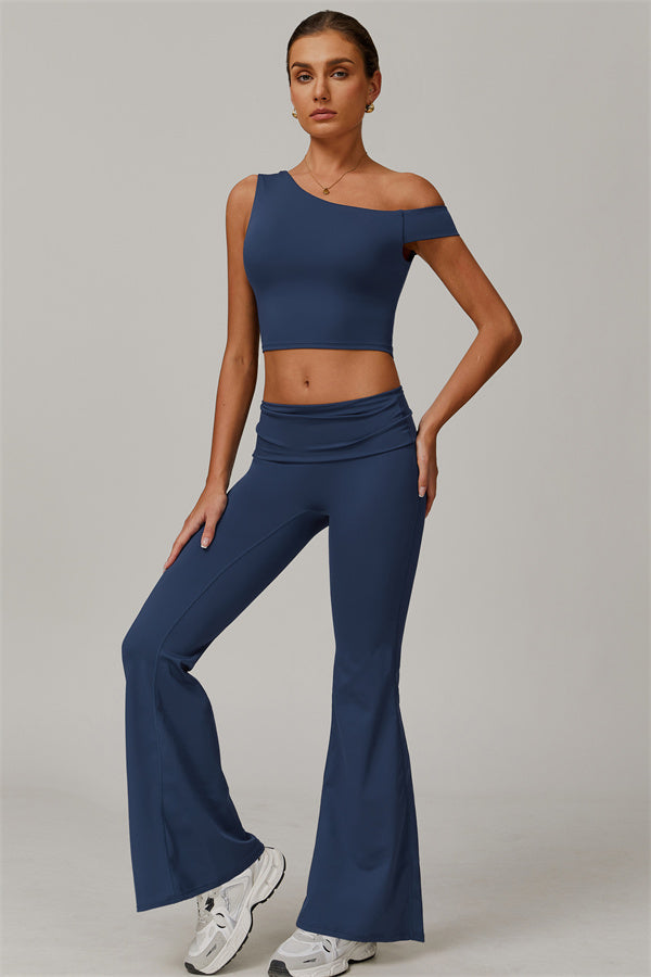 The Pearl Crop Top Flared Leggings 2-Piece Set