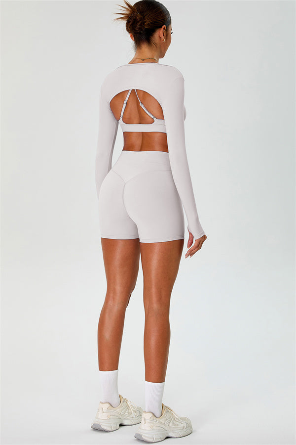 The Ember Sports Bra Crop Top Shorts 3-Piece Set