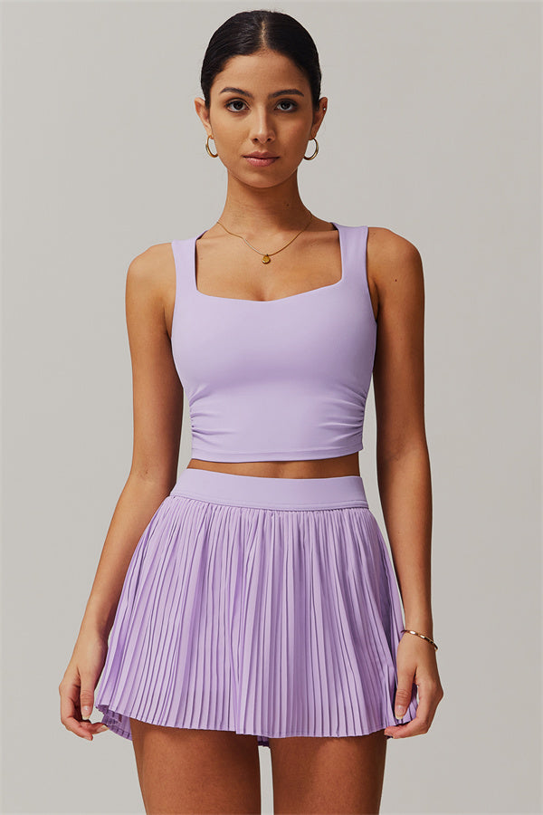 The Balance Crop Top Tennis Skirt 2-Piece Set Violet