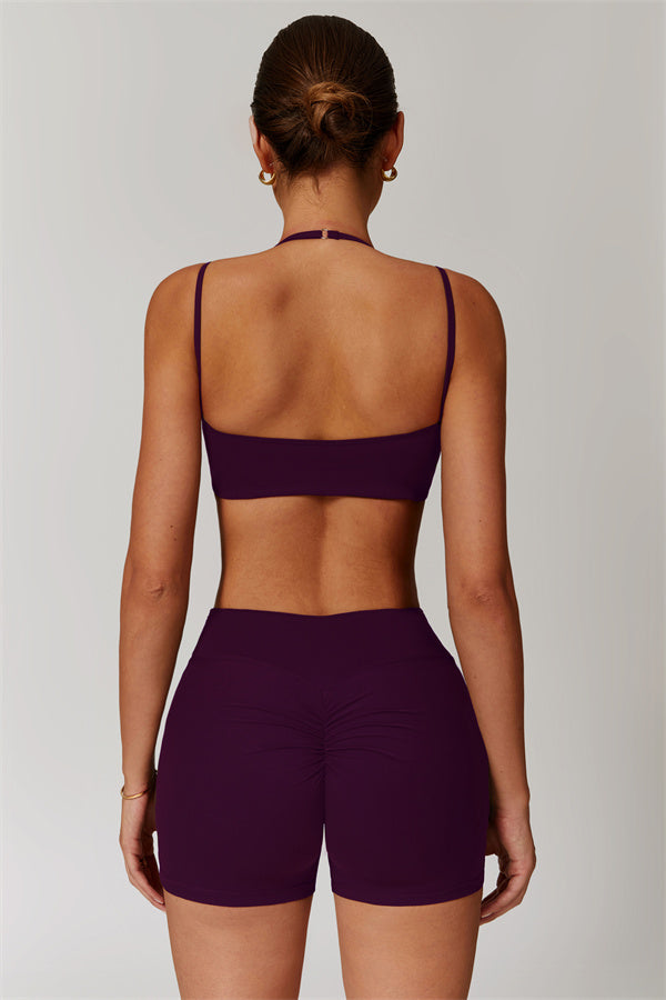 The Flourish Sports Bra Shorts 2-Piece Set Plum Purple