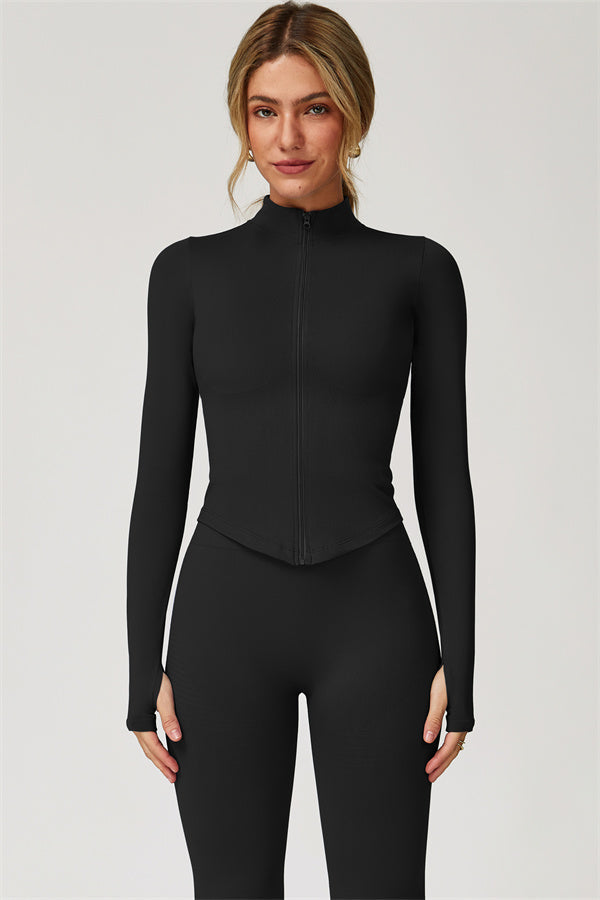 The Delight Jacket Sports Bra Leggings 3-Piece Set Black