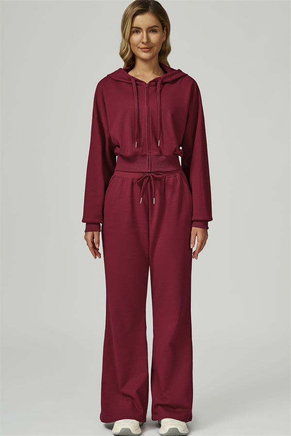 The FlexFit Crop Hoodie Pants 2-Piece Set