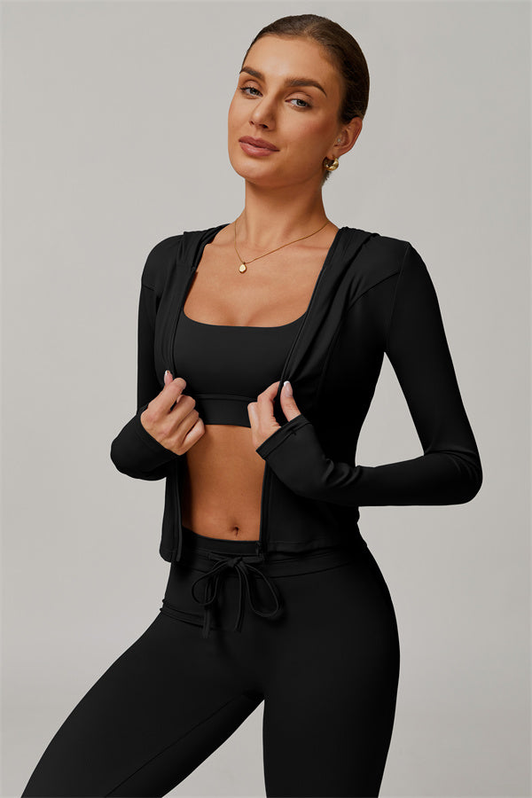 The Lumina Hooded Jacket Flared Leggings 2-Piece Set UPF 50+