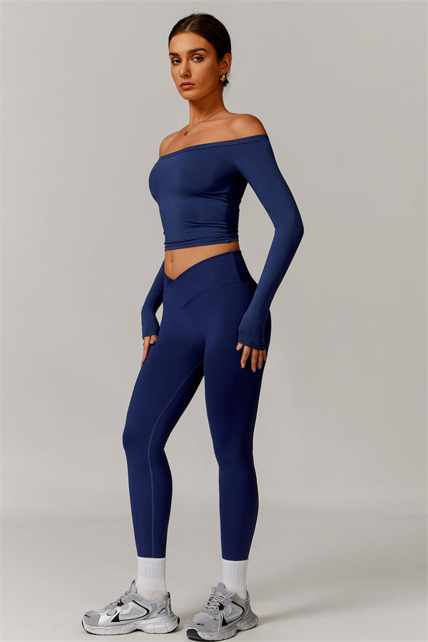 The Vivid Long Sleeve Crop Top Leggings 2-Piece Set