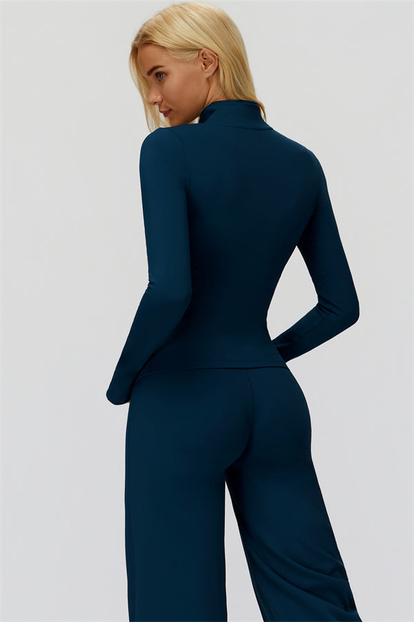 The FemmeFit Zip Jacket Straight Leg Pants 2-Piece Set