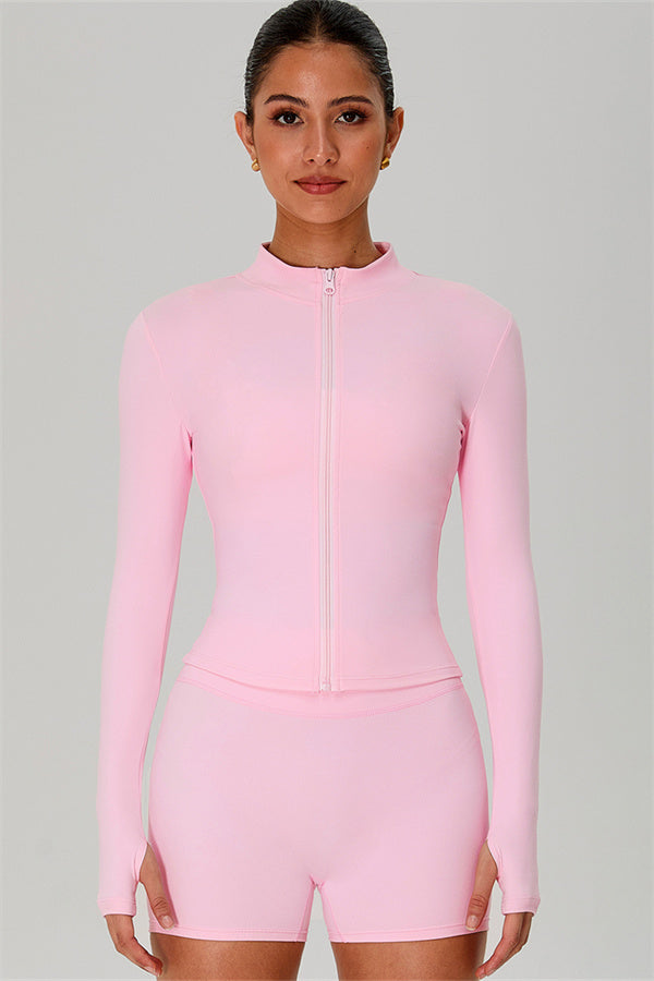 The Jewel Zip Jacket Shorts 2-Piece Set Vanilla