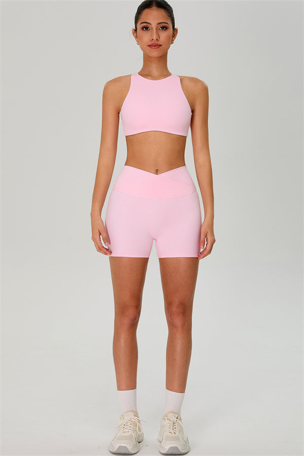 The Jewel Crop Top Crossover Shorts 2-Piece Set