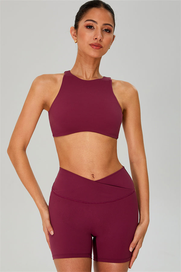 The Jewel Crop Top Crossover Shorts 2-Piece Set