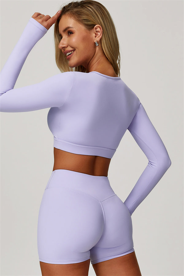 The Lavish Long Sleeve Cut-out Crop Top