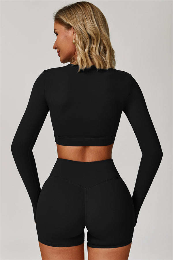 The Lavish Long Sleeve Cut-out Crop Top