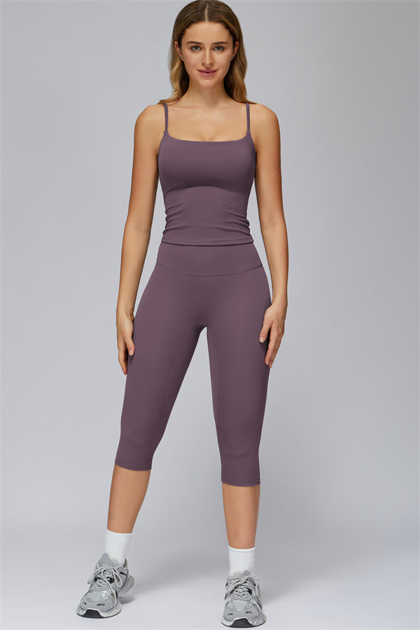 The FlexCore Crop Tank Capri Leggings 2-Piece Set