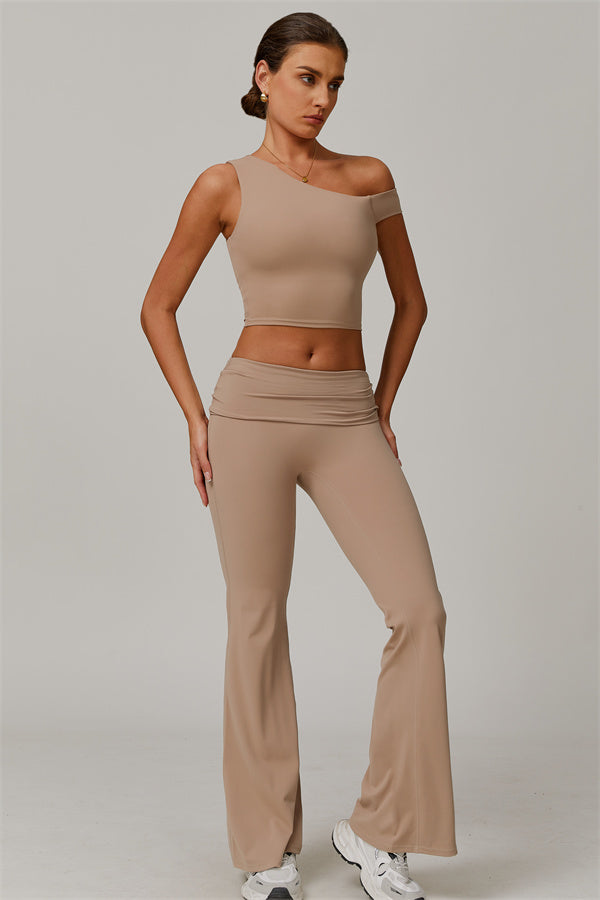 The Pearl Crop Top Flared Leggings 2-Piece Set