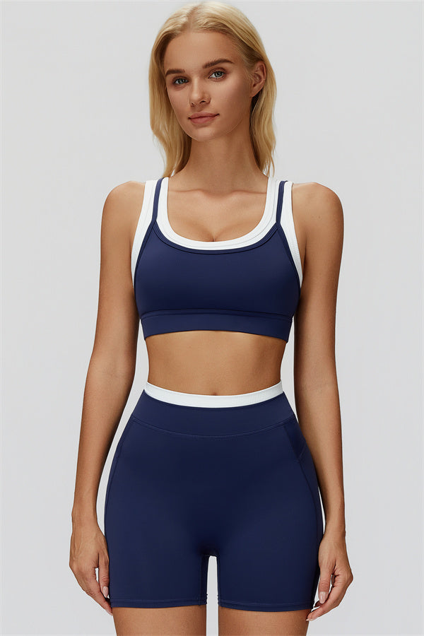 The Canyon Sports Bra Shorts 2-Piece Set Cobalt