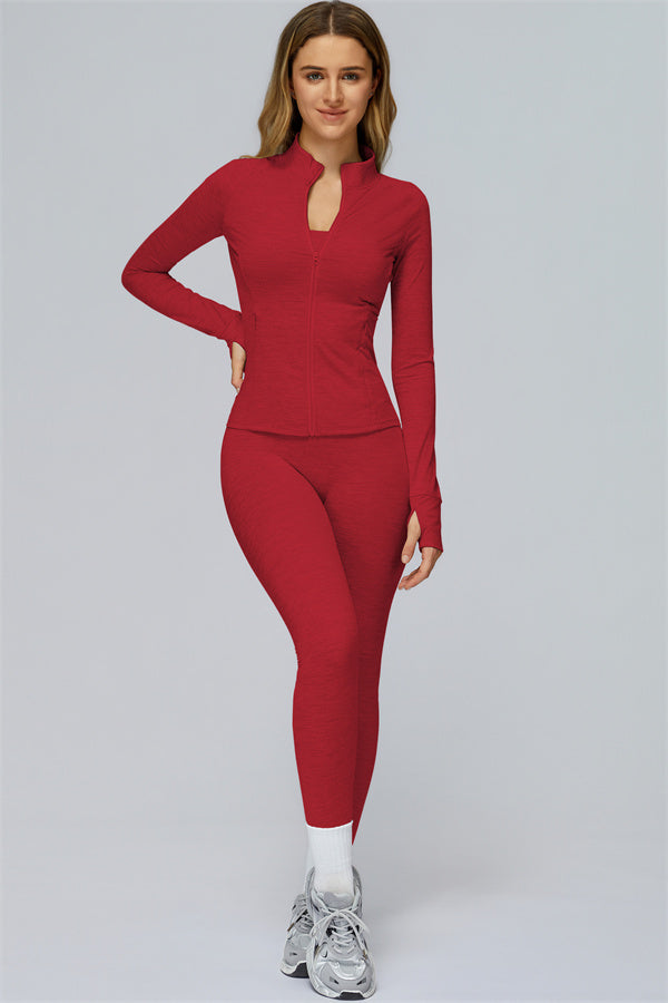 The Radiance Jacket Racerback Sports Bra Leggings 3-Piece Set