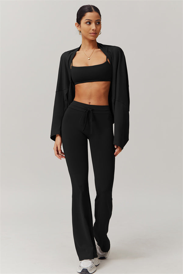 The Resonate Drift Cropped Pullover Flared Leggings 2-Piece Set