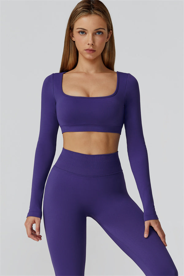 The Reign Long Sleeve Crop Top Leggings 2-Piece Set Butterfly