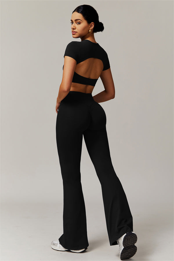 The Delicate Crop Top Flared Leggings 2-Piece Set