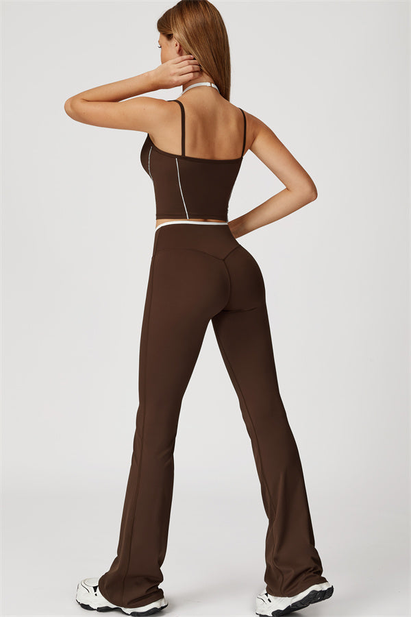 The Radiant Crop Top Flared Leggings 2-Piece Set