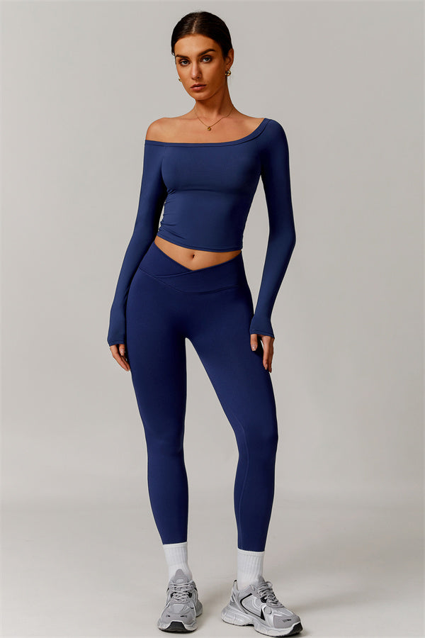 The Vivid Long Sleeve Crop Top Leggings 2-Piece Set
