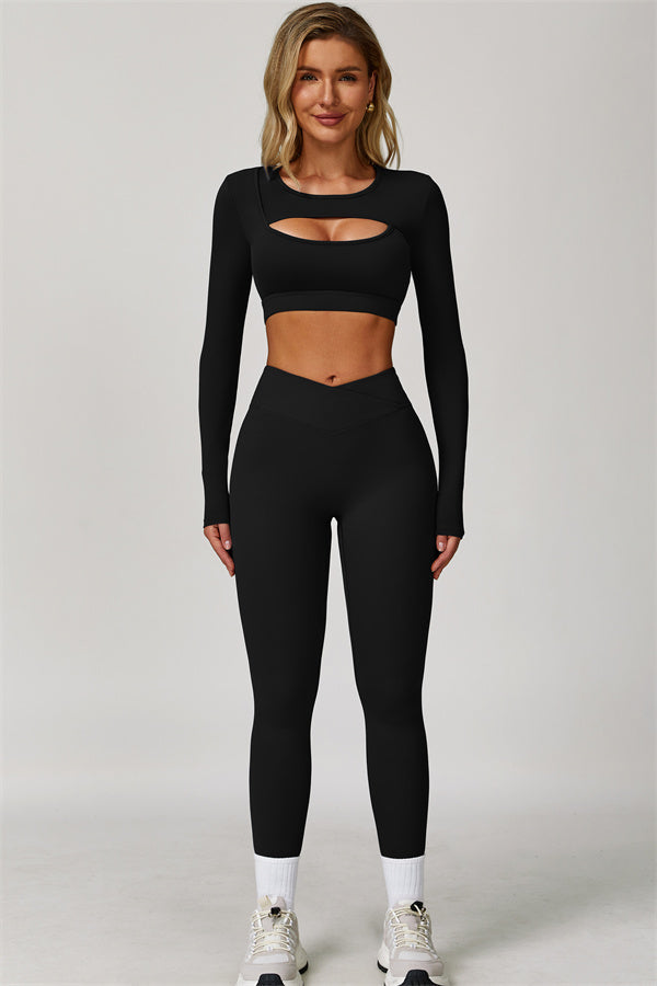 The Lavish Long Sleeve Cut-out Crop Top