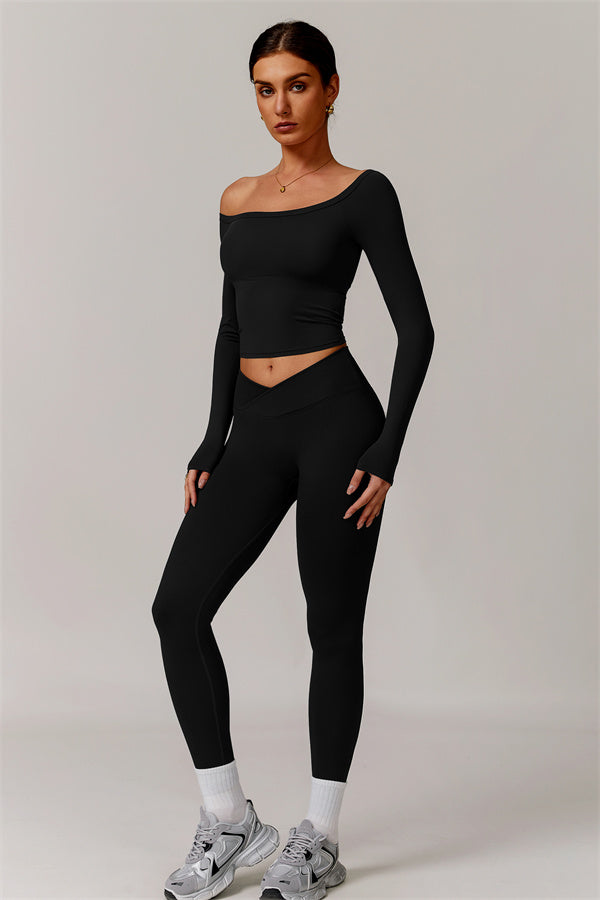 The Vivid Long Sleeve Crop Top Leggings 2-Piece Set
