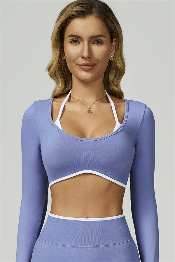 The Prime Line Long Sleeve Crop Top Leggings 2-Piece Set