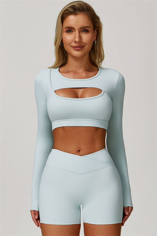 The Lavish Long Sleeve Cut-out Crop Top