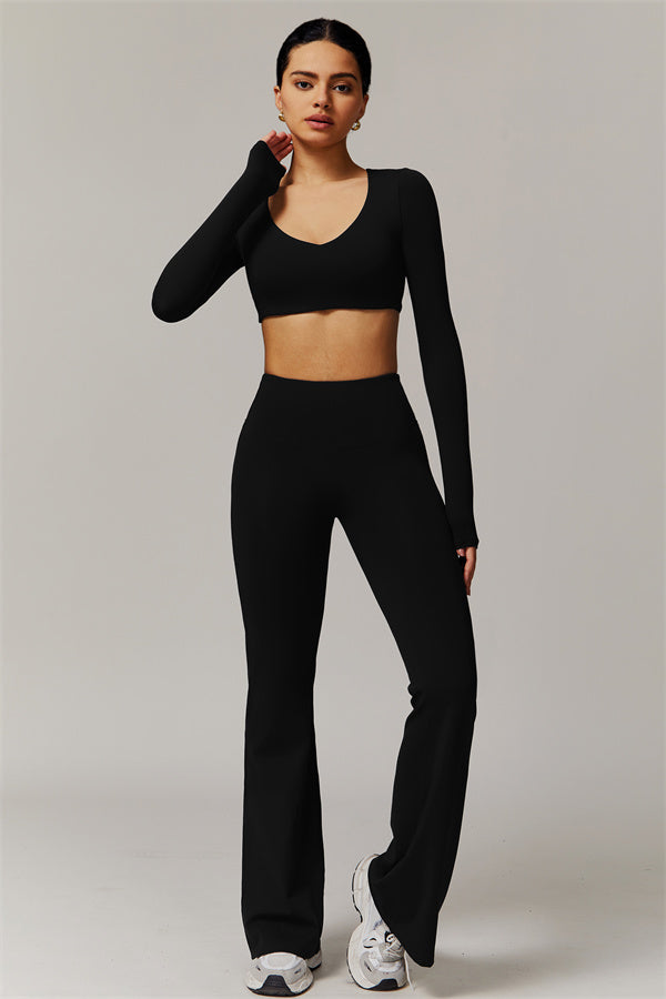 The Delicate Long Sleeve T-shirt Flared Leggings 2-Piece Set