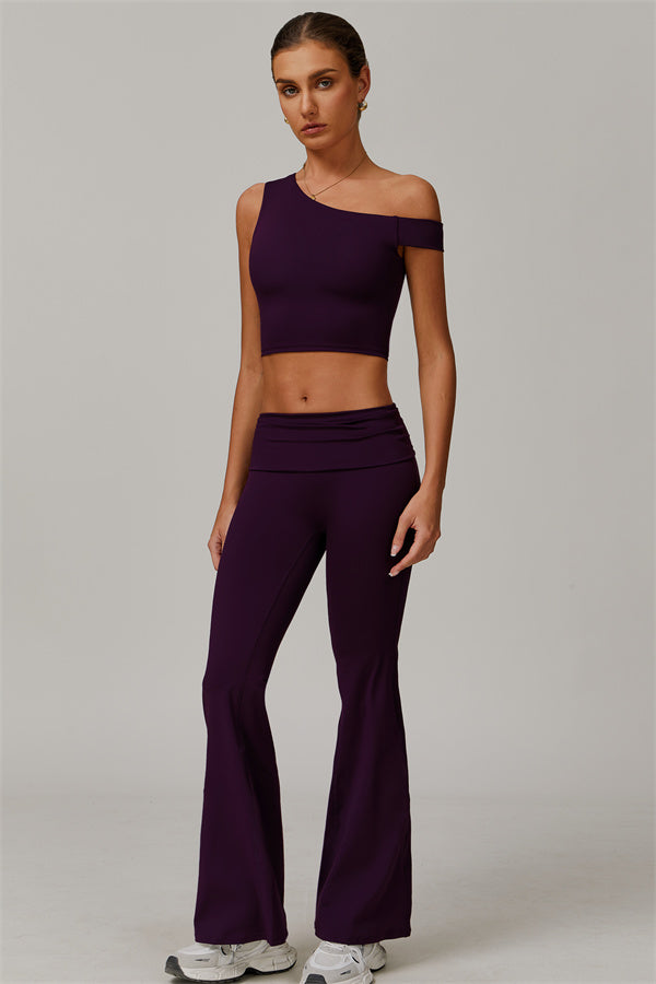 The Pearl Crop Top Flared Leggings 2-Piece Set