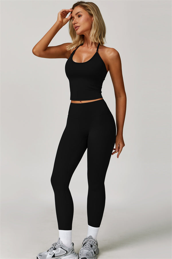 The Refresh Halter Crop Top Leggings 2-Piece Set