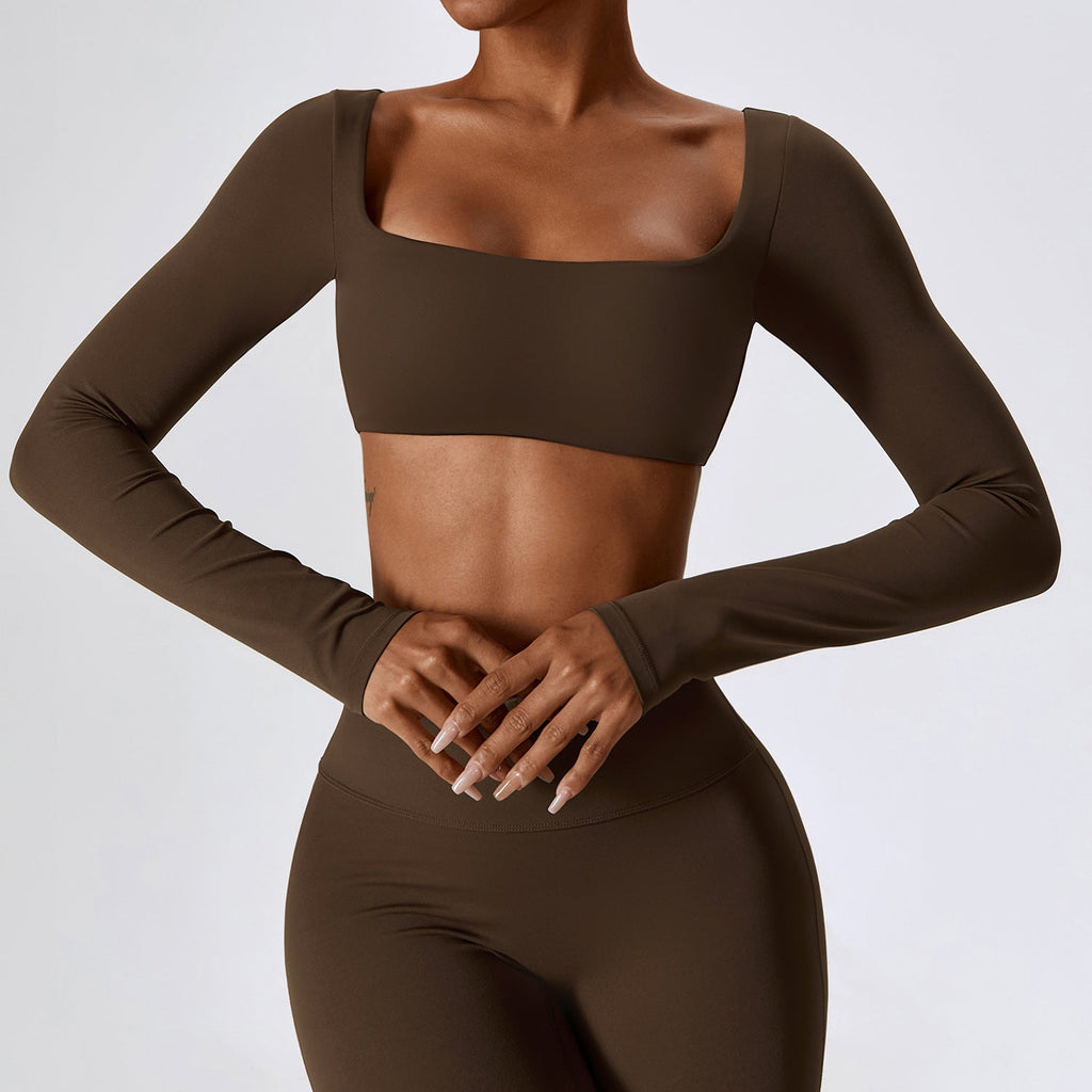 Daisy Longsleeve Top (Size Up) Chocolate