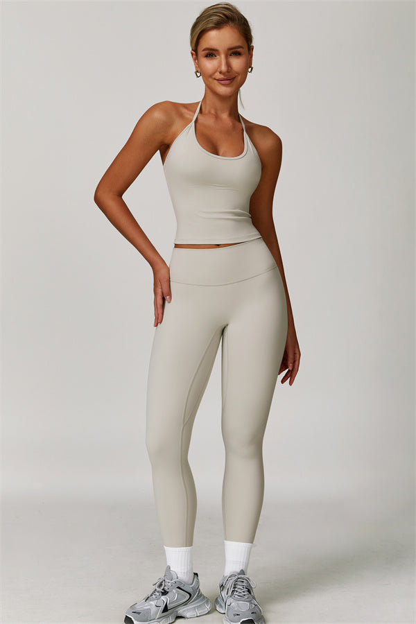 The Refresh Halter Crop Top Leggings 2-Piece Set