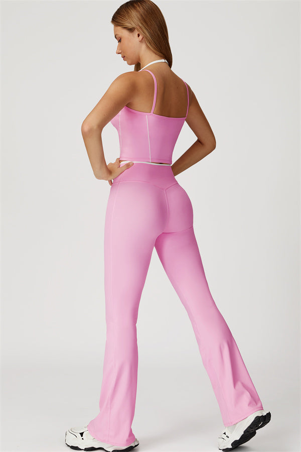 The Radiant Crop Top Flared Leggings 2-Piece Set