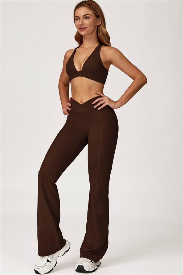 The Glacier Sports Bra Flared Leggings 2-Piece Set