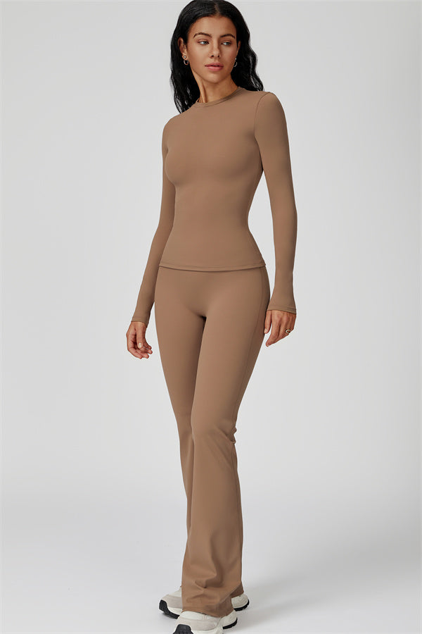 The Oasis Long Sleeve T-shirt Flared Leggings 2-Piece Set