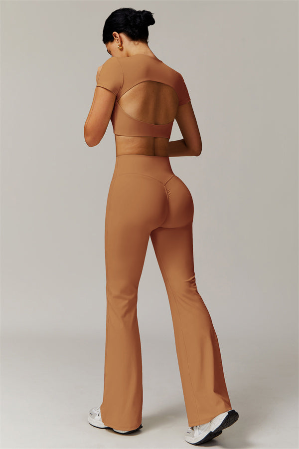 The Delicate Crop Top Flared Leggings 2-Piece Set