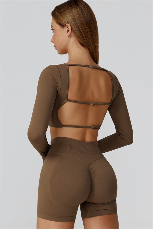 The Reign Long Sleeve Crop Top Shorts 2-Piece Set