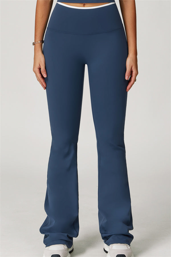 The Quest Cross Back Crop Top Flared Leggings 2-Piece Set