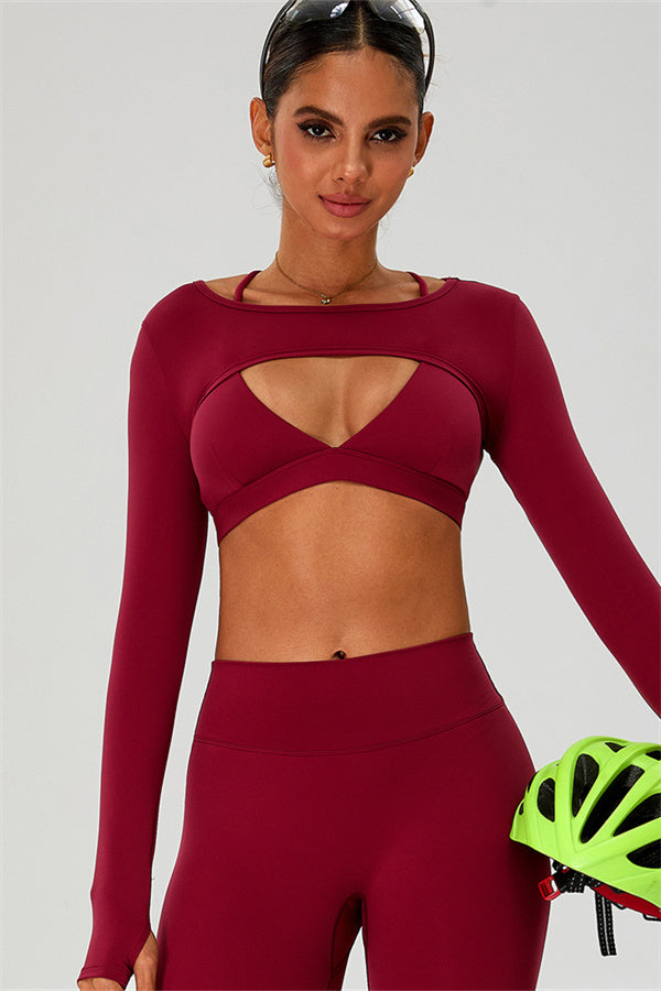 The Ember Sports Bra Crop Top Leggings 3-Piece Set